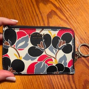 Kate Spade Card Holder Wallet Keychain Floral Bitsy